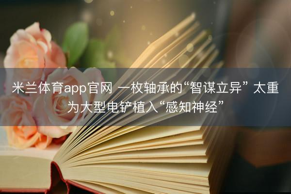 米兰体育app官网 一枚轴承的“智谋立异” 太重为大型电铲植入“感知神经”